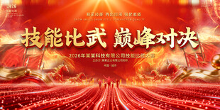 技能比武大赛背景展板