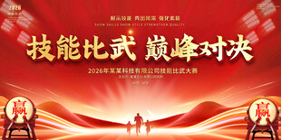 技能比武巅峰对决背景展板