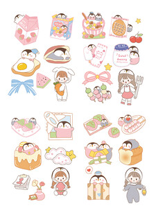 可爱卡通人物贴纸集合