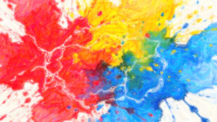 多彩水彩飞溅艺术画面