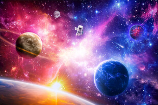 浩瀚星空宇宙星球太空宇航员背景