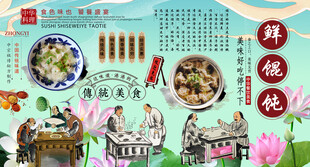 鲜馄饨背景墙