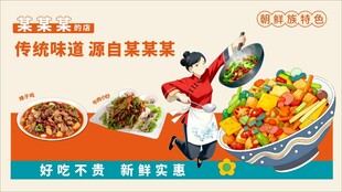 美食插画餐厅灯箱展板价目表 