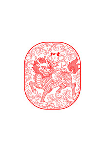 方形麒麟 缠枝纹