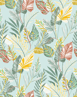 热带植物花卉无缝图案