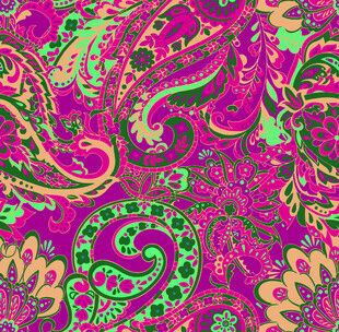 绚丽多彩的佩斯利花纹图案