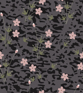 黑色底粉色小花图案纹理