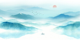 意境水墨山水画