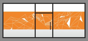 橙色几何图案拼接装饰画