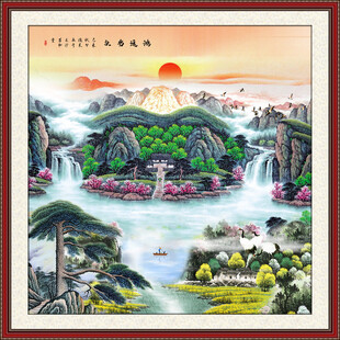 方形山水画
