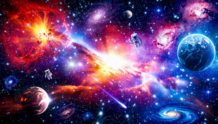 绚丽星空宇宙黑洞外太空星球背景