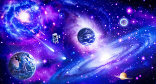 宇宙漩涡银河星空外太空星球背景