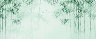新中式简约竹子屏风背景