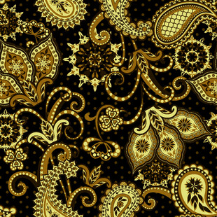 金色佩斯利花纹奢华图案