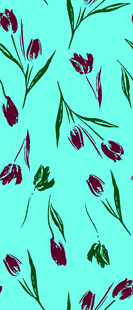 蓝底花卉图案纹理设计