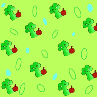 绿色背景的蔬果图案