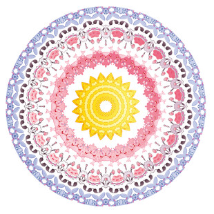 多彩圆形曼陀罗图案