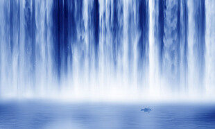 流水生财瀑布山水幕墙