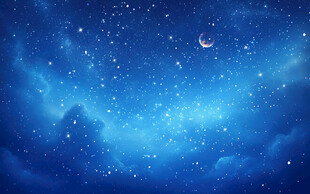 梦幻蓝色星空夜景图