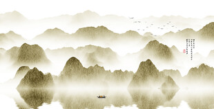 金色山水画