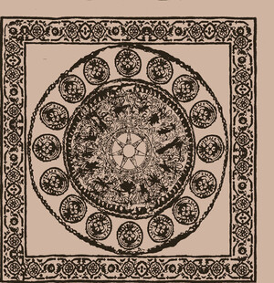 复古圆形花纹装饰图案  