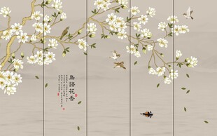 工笔花鸟背景