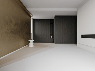 现代极简卧室空间背景墙