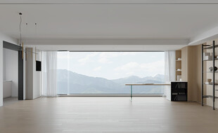 现代风格直播间背景绿幕室内效果