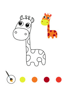 长颈鹿涂色素材