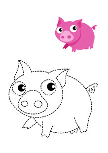 小猪填色图案