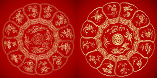 金红十二花令玉牌设计