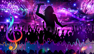 炫彩音乐人物剪影酒吧KTV背景