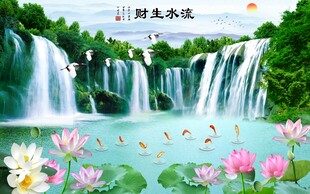 流水生财背景墙