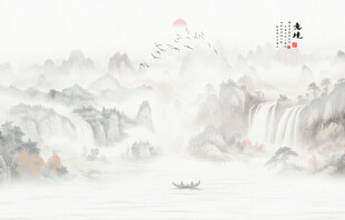 意境水墨山水画