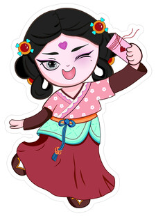 俏皮可爱的戏曲风女孩红娘