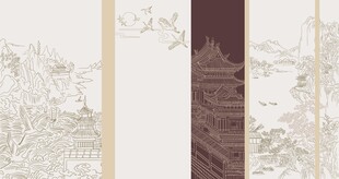 中式古风建筑纹理壁纸