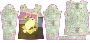 可爱猫咪印花服装款式图