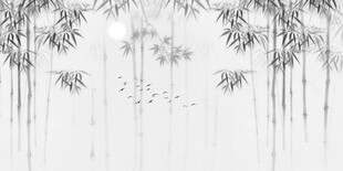 新中式灯箱水墨竹子