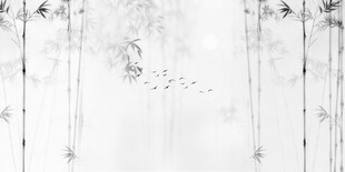 竹影 水墨灯箱竹林