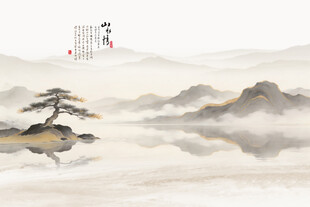 水墨山水背景墙