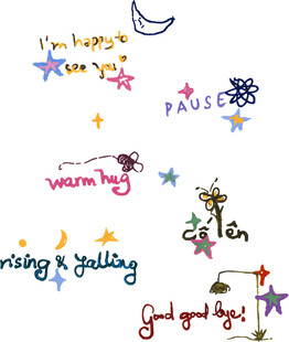 可爱多彩英文装饰墙贴