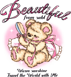 可爱小熊手持棒棒糖图案