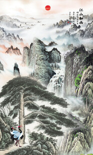 竖幅玄关山水画