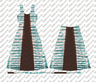 条纹拼接连衣裙设计图