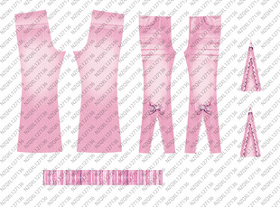 粉色牛仔服装设计稿