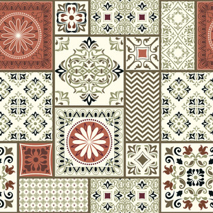 复古几何花纹瓷砖图案设计