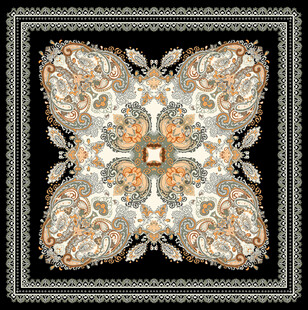 复古花纹方形图案