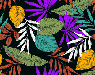多彩热带植物图案