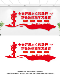 树立和践行正确政绩观党建文化墙