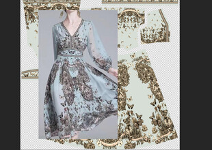 定位花  中国风长裙